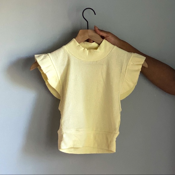 100% Cotton Pale Yellow Short Sleeve Shirt | New - Picture 7 of 7